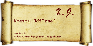Kmetty József névjegykártya