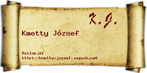 Kmetty József névjegykártya